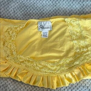 Essentials Yellow Lace-Trim Sleep Chemise Knee Length Nightgown